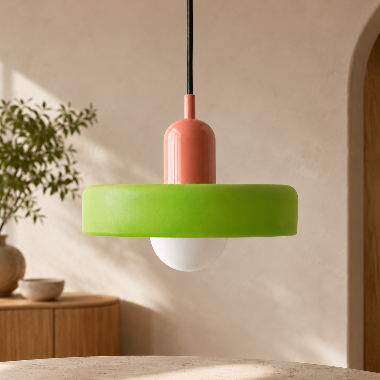 Bauhaus Coloured Glass Pendant Light Modern Design | Evarlo