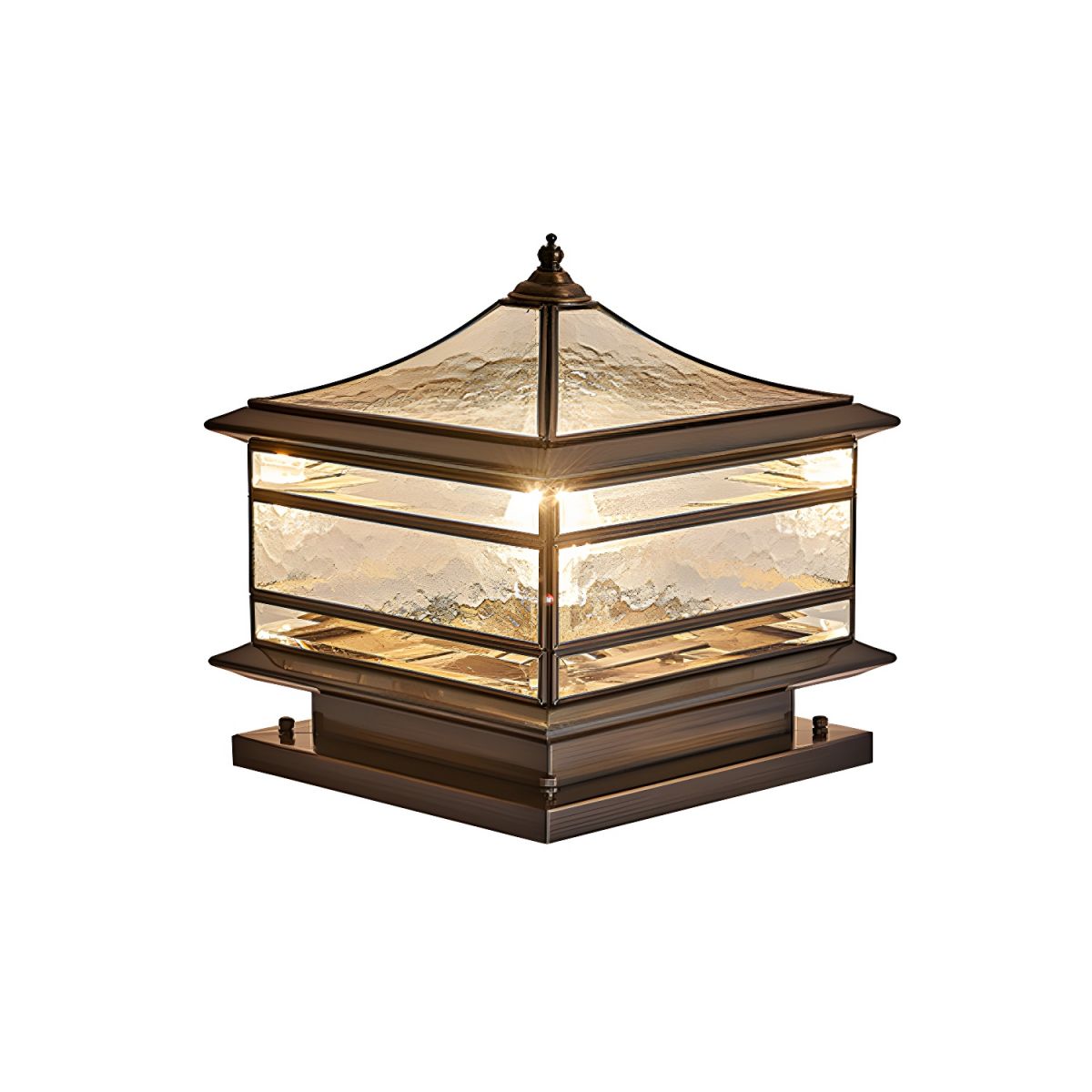 Brass Square Outdoor Wall Light with Glass Shade | Yelqis