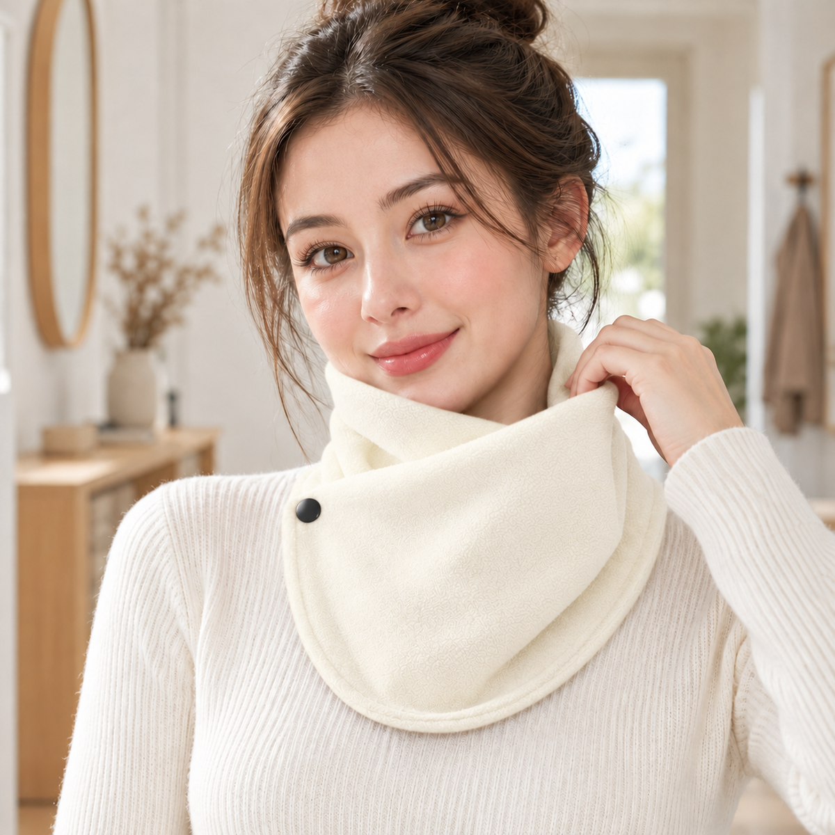 Button Closure Winter Neck Warmer