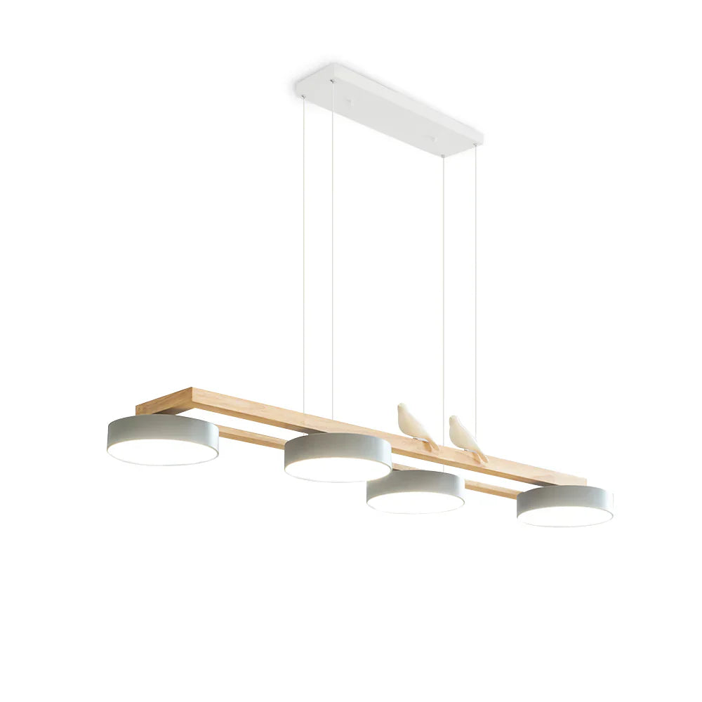 Modern Wooden Frame LED Bird Pendant Chandelier | Lumwood