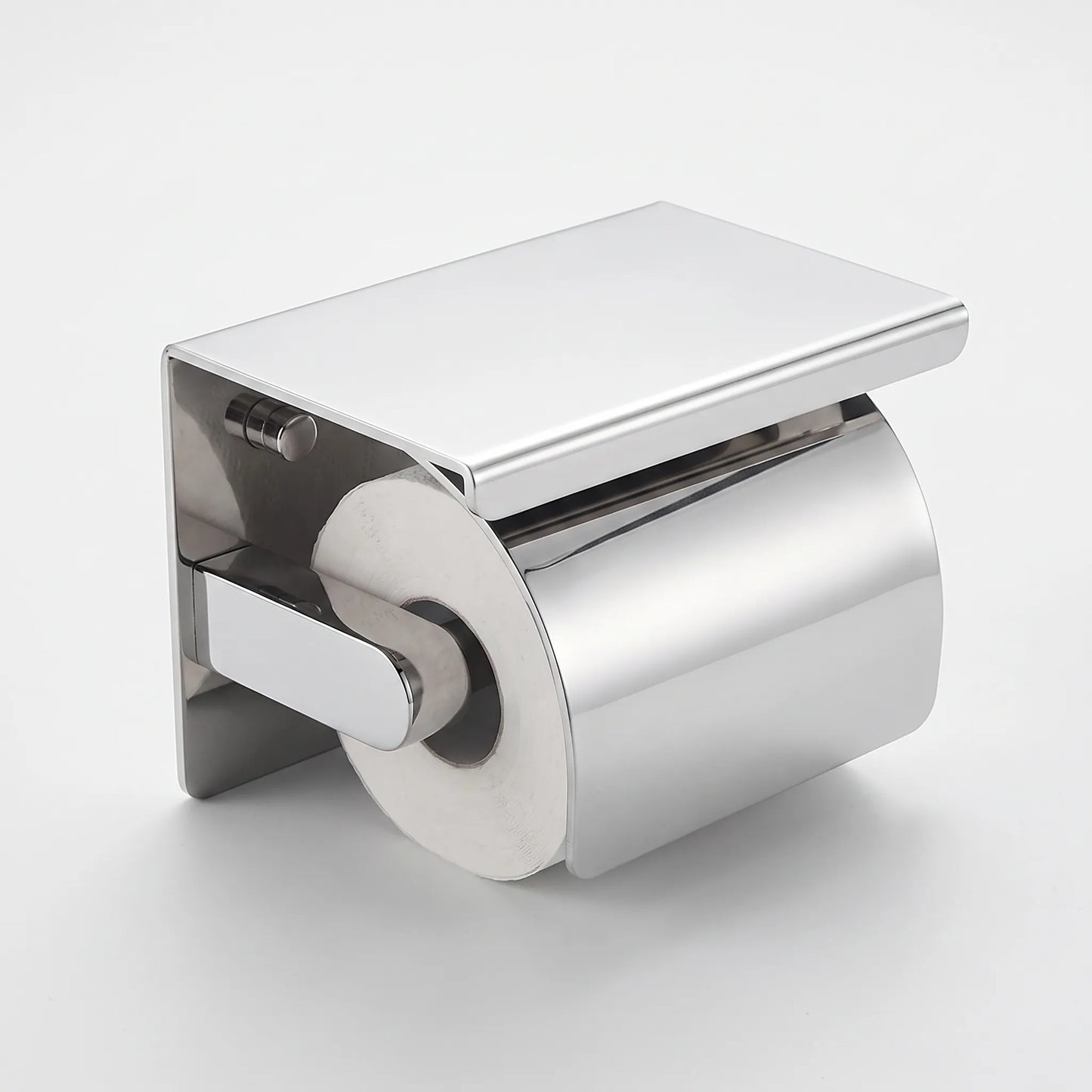 Covered Toilet Paper Holder with Storage Shelf