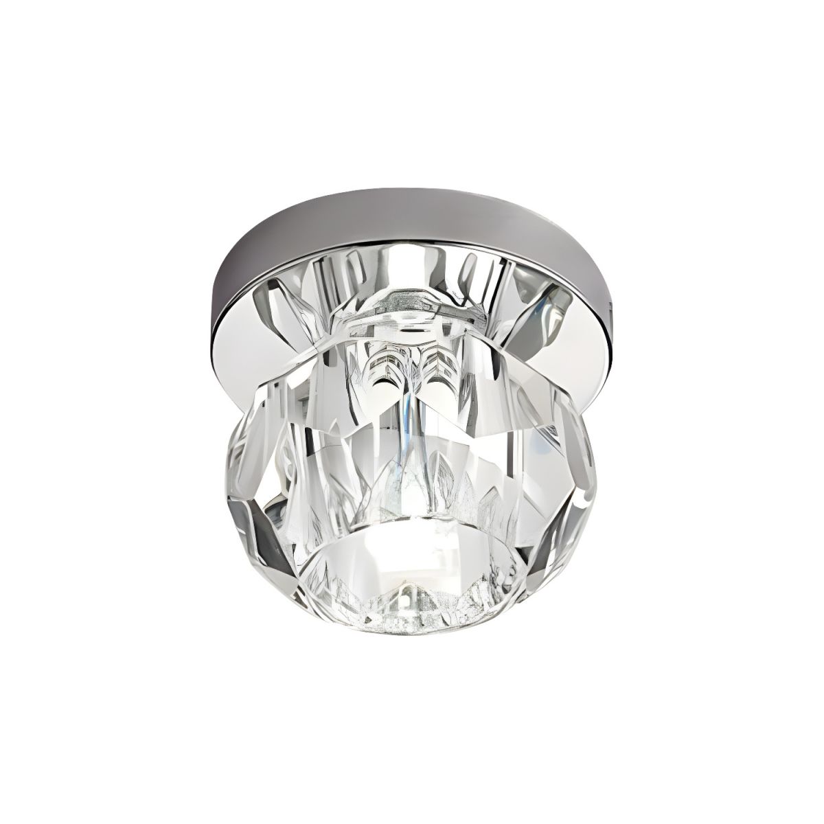 Crystal Globe Flush Mount Ceiling Light Modern Compact | Luvoria