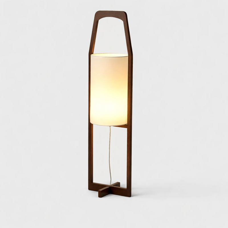 Japan Style Bamboo Wood Floor Lamp with Fabric Shade | Bambora