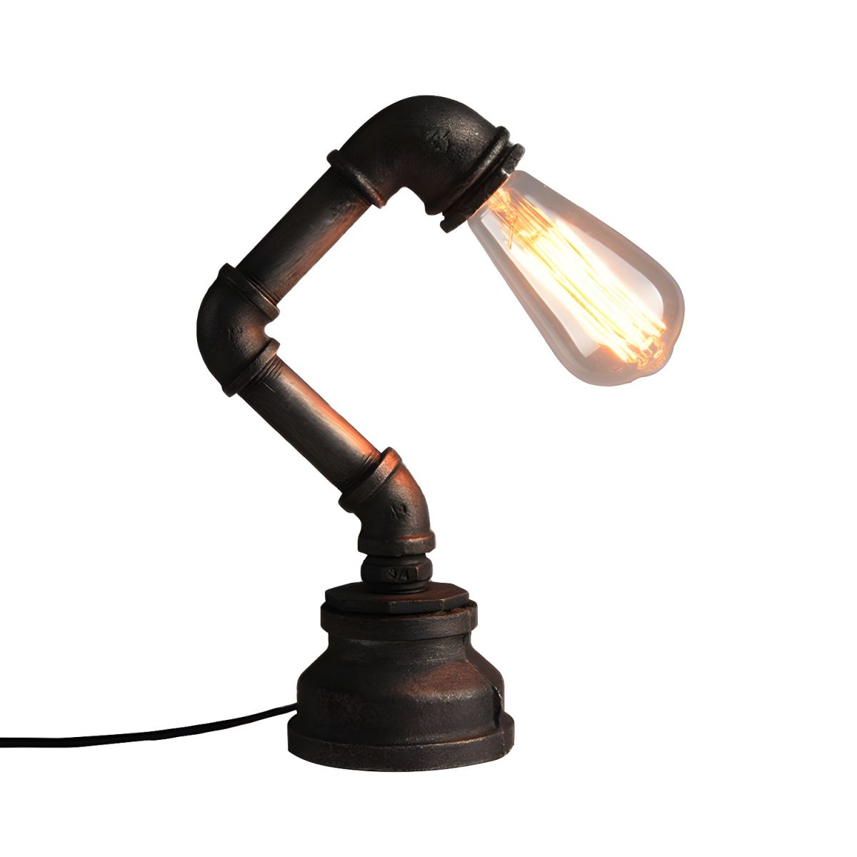 Industrial Bronze Table Lamp With Exposed Bulb Design | Quavrix