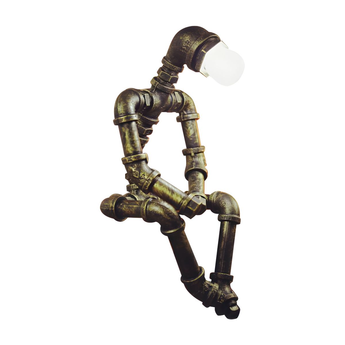 Industrial Robot Table Lamp in Antique Bronze Metal | Vexlora