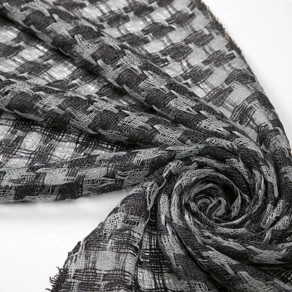 Knit Plaid Winter Scarf