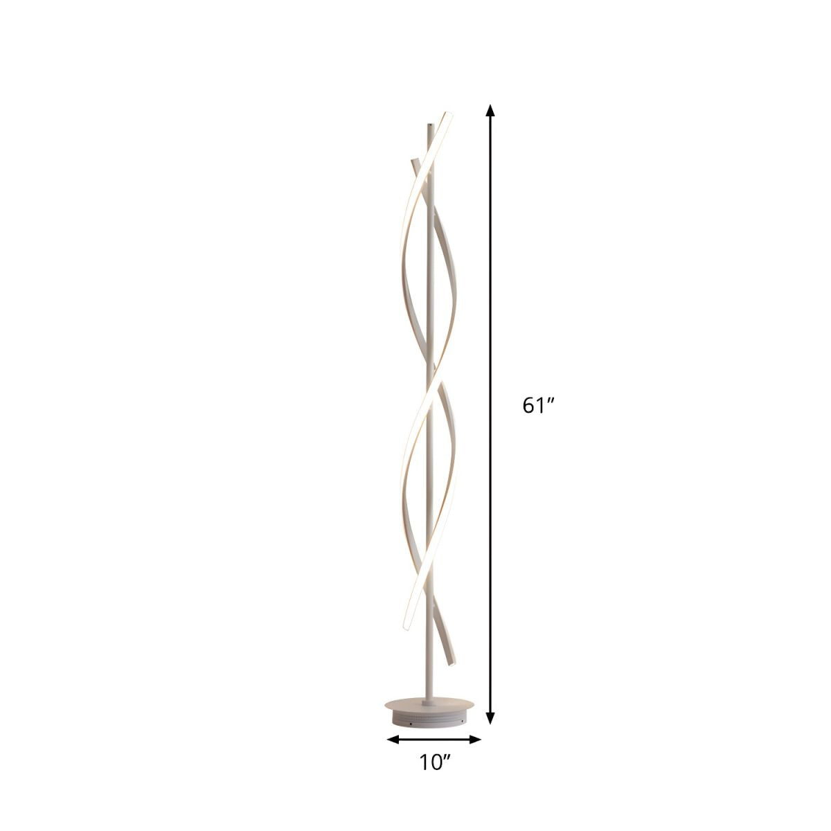 Modern Acrylic Spiral LED Floor Lamp Reading Light | Norvell
