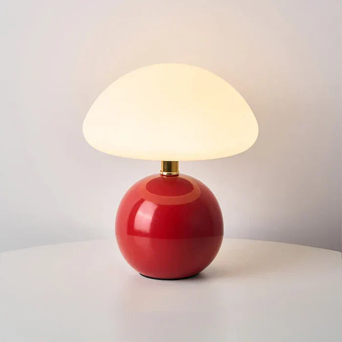 Modern Bauhaus Ceramic Mushroom Table Lamp with LED | Tarevon