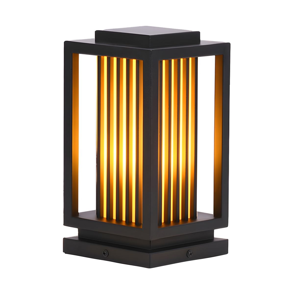 Modern Black Rectangular LED Outdoor Pillar Lamp | Lumoro