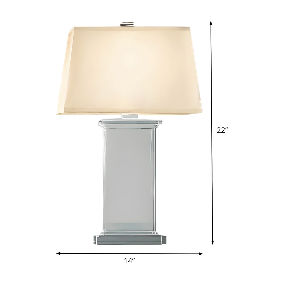 Modern Crystal Base Table Lamp with White Shade | Wexlora