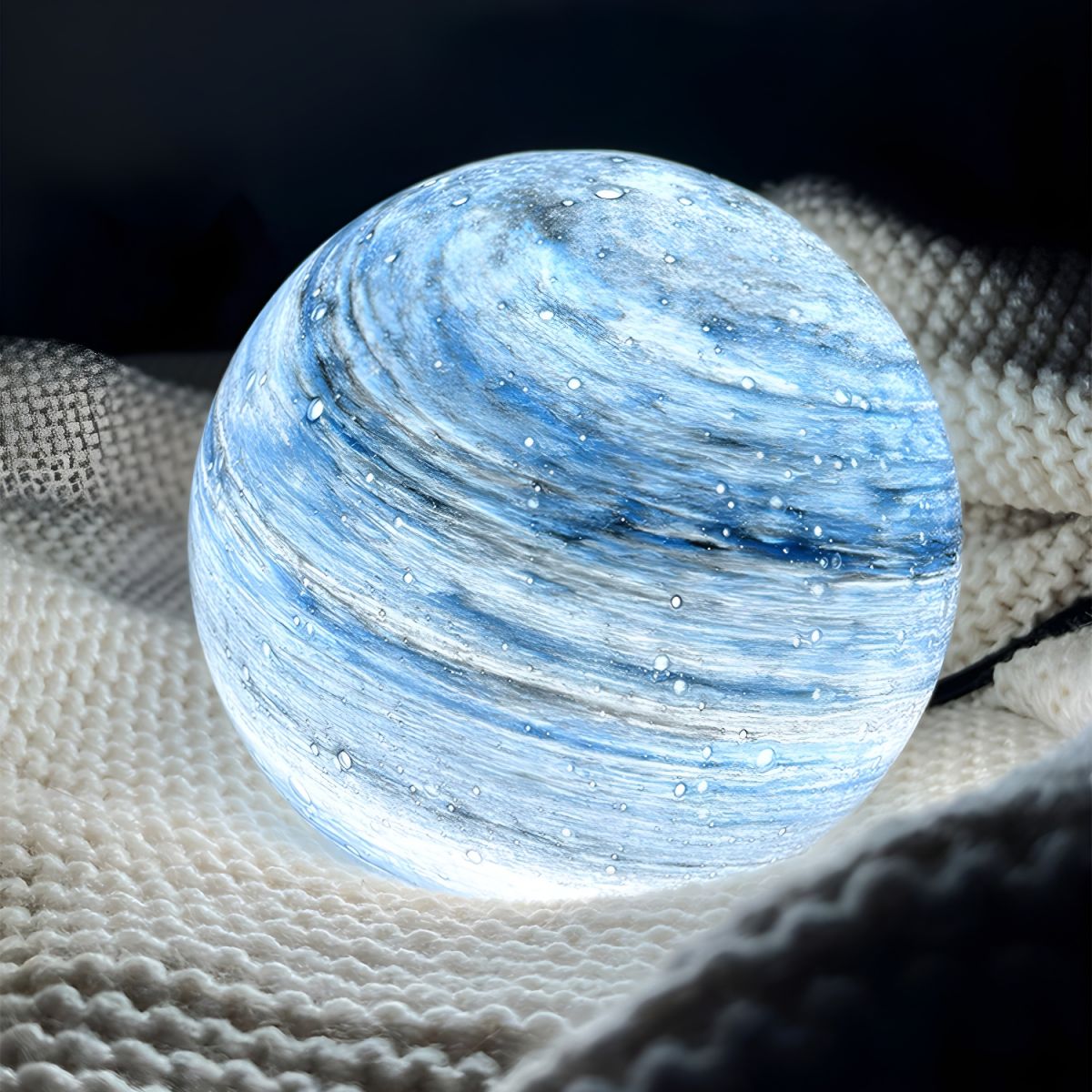 Modern Glass Moon Globe Table Lamp with Three Sizes | Vexlino