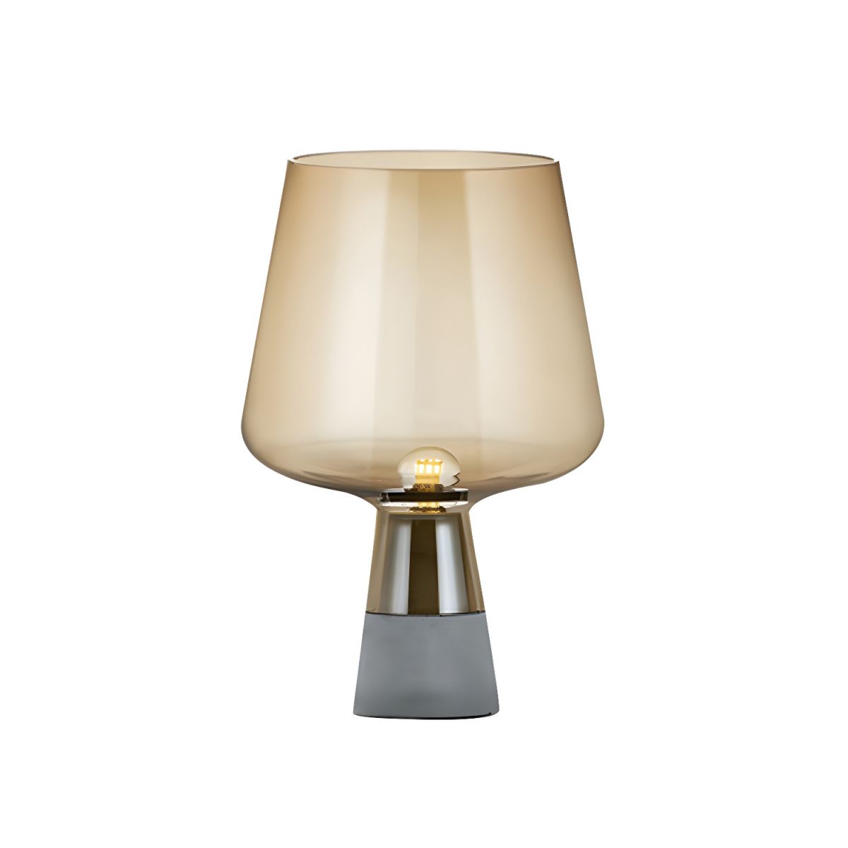 Modern Glass Shade Bedside Table Lamp with Cement Base | Trelvix
