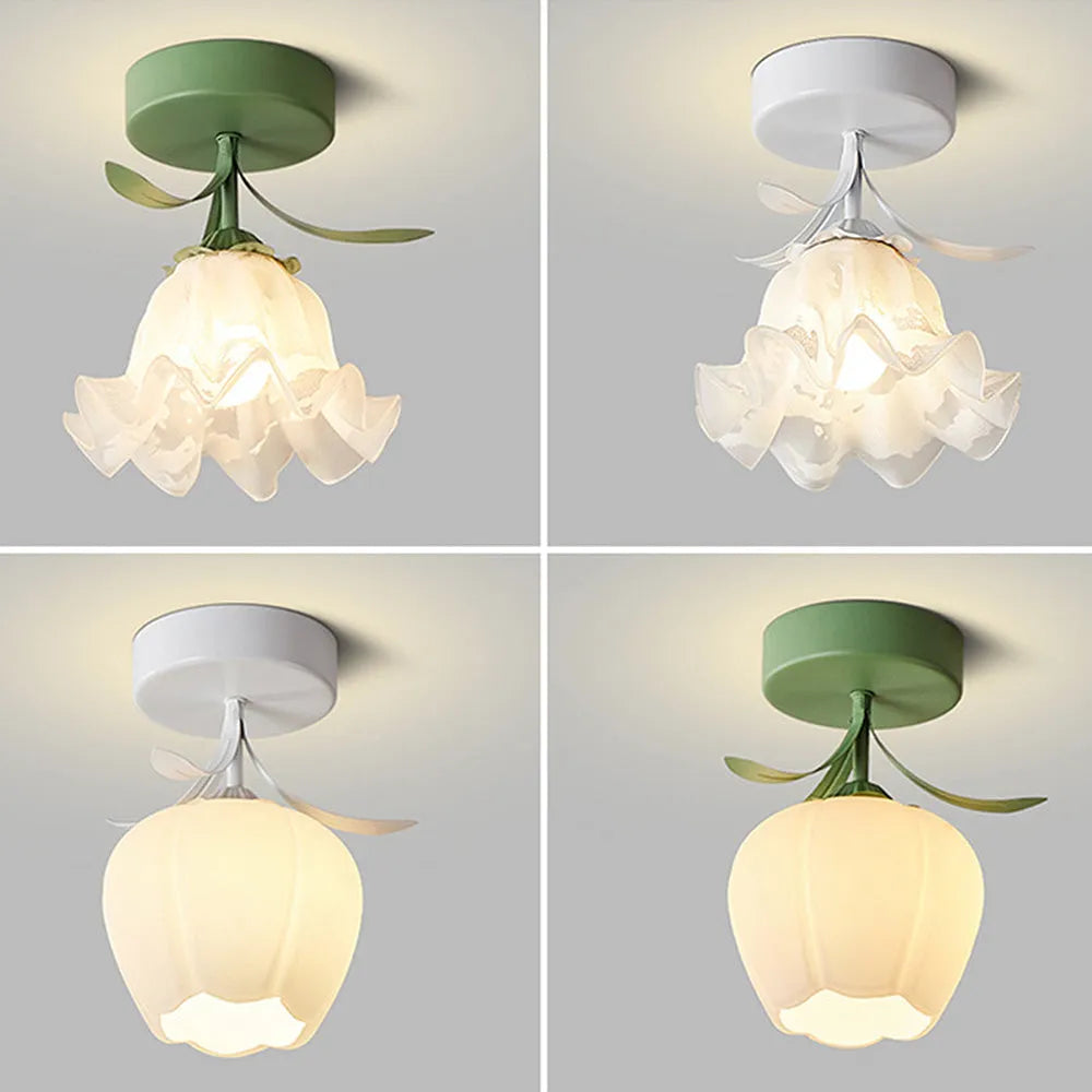 Modern Interior Flower Glass Ceiling Light Fixture | Lumivex