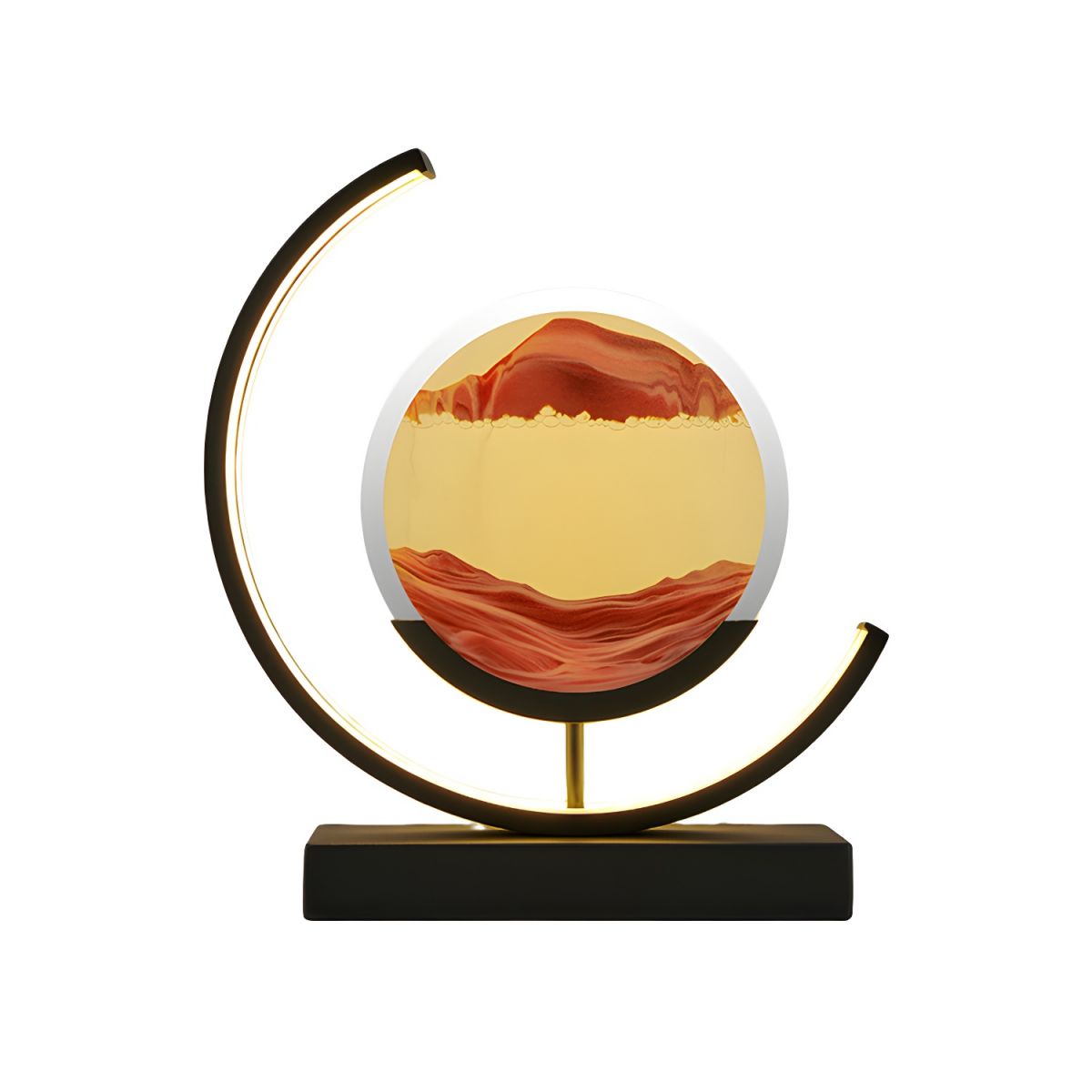 Modern LED Table Lamp with Acrylic Hourglass Shades | Varnique
