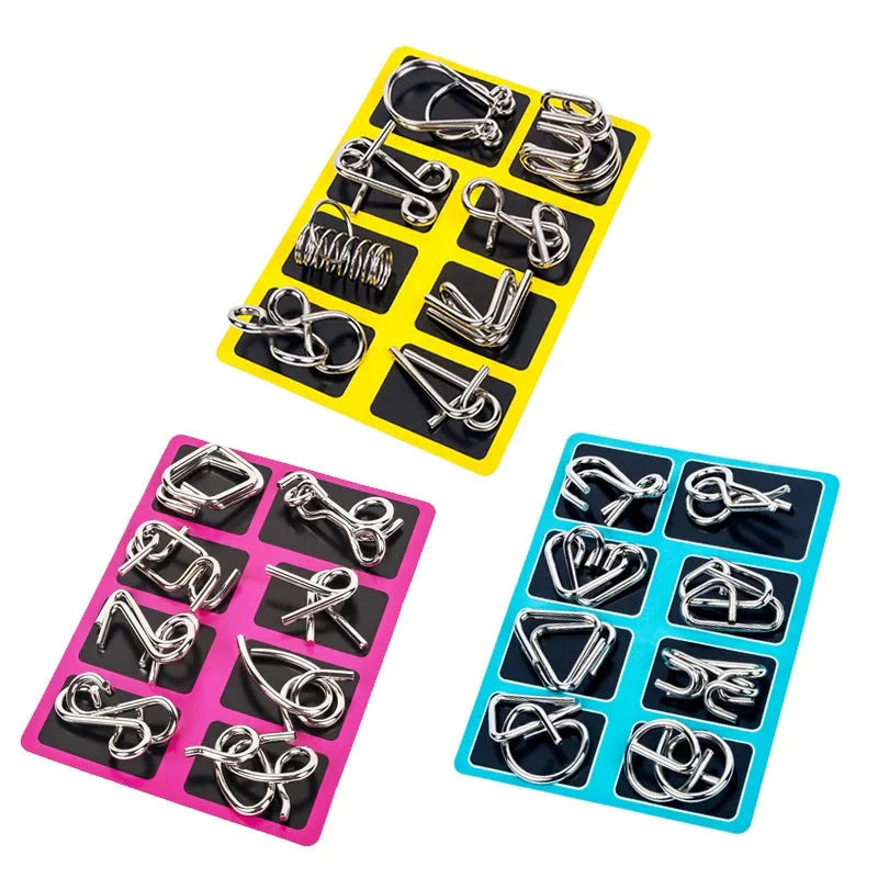 Montessori Toy Metal Wire Puzzle Set Eight Piece Game | Kelvoro