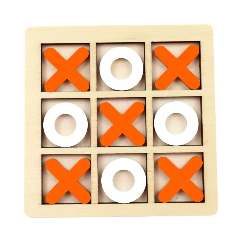 Montessori Wooden Tic Tac Toe Board Game for Kids Play | Melvian