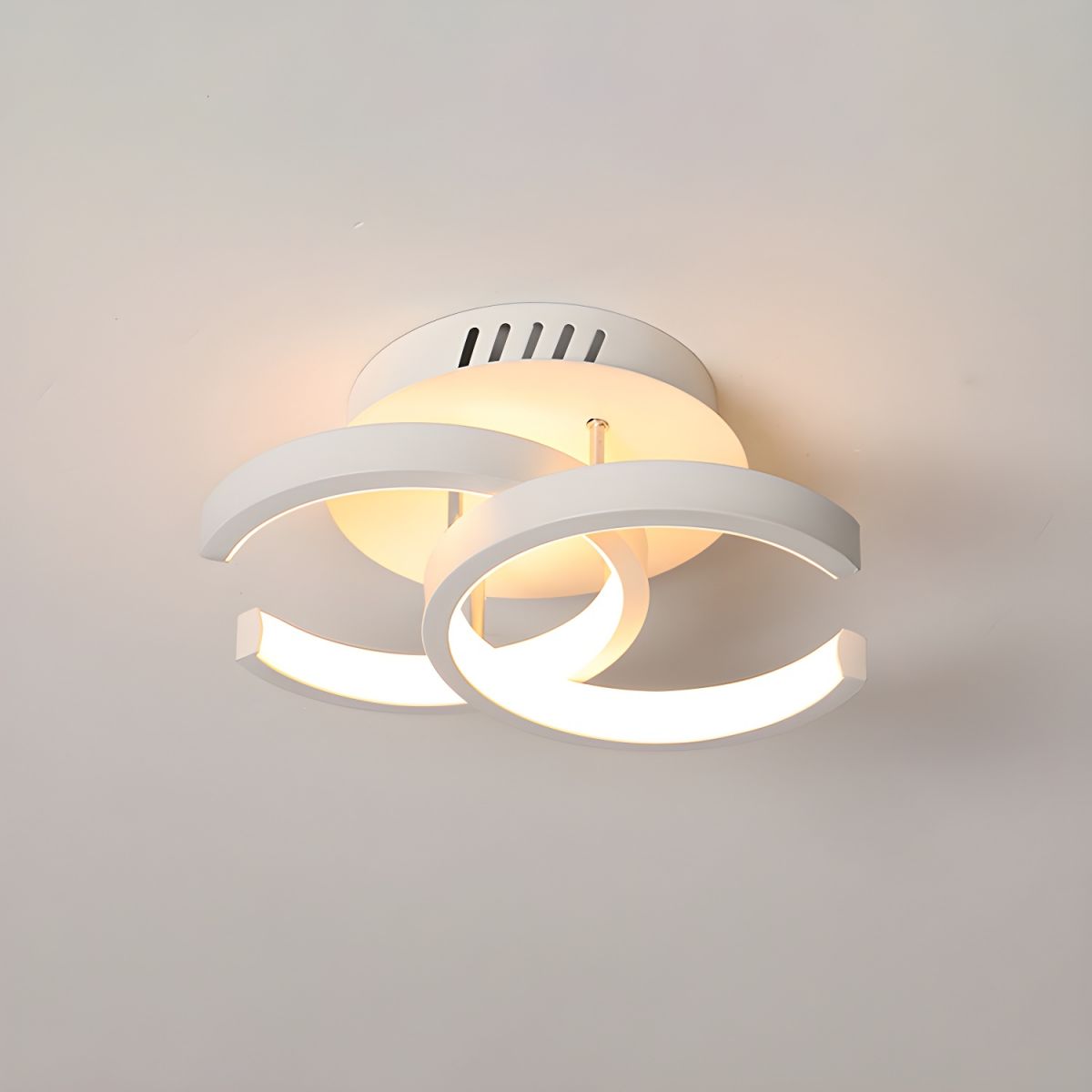 Moon LED Semi Flush Ceiling Light Black or White | Moonsa