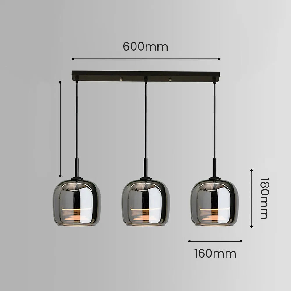 Nordic Glass Bowl Pendant Light with LED Source | Veltron