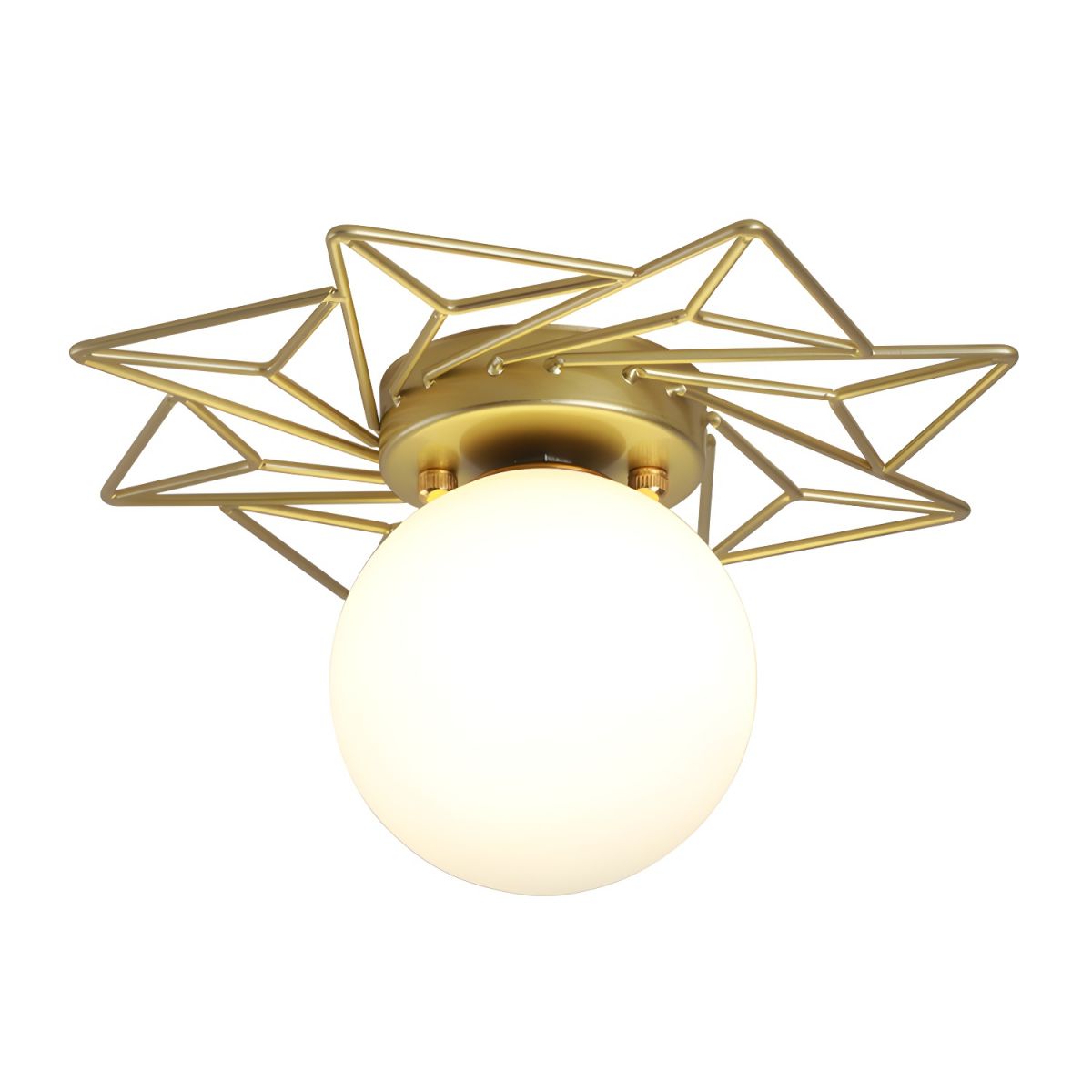 Nordic Glass Flush Mount Ceiling Light Gold White Finish | Lumaris