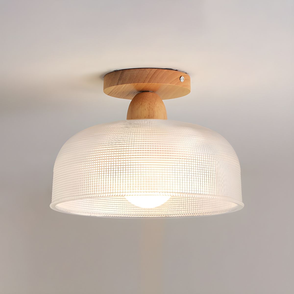 Nordic Prismatic Glass Semi Flush Ceiling Light | Kelvra