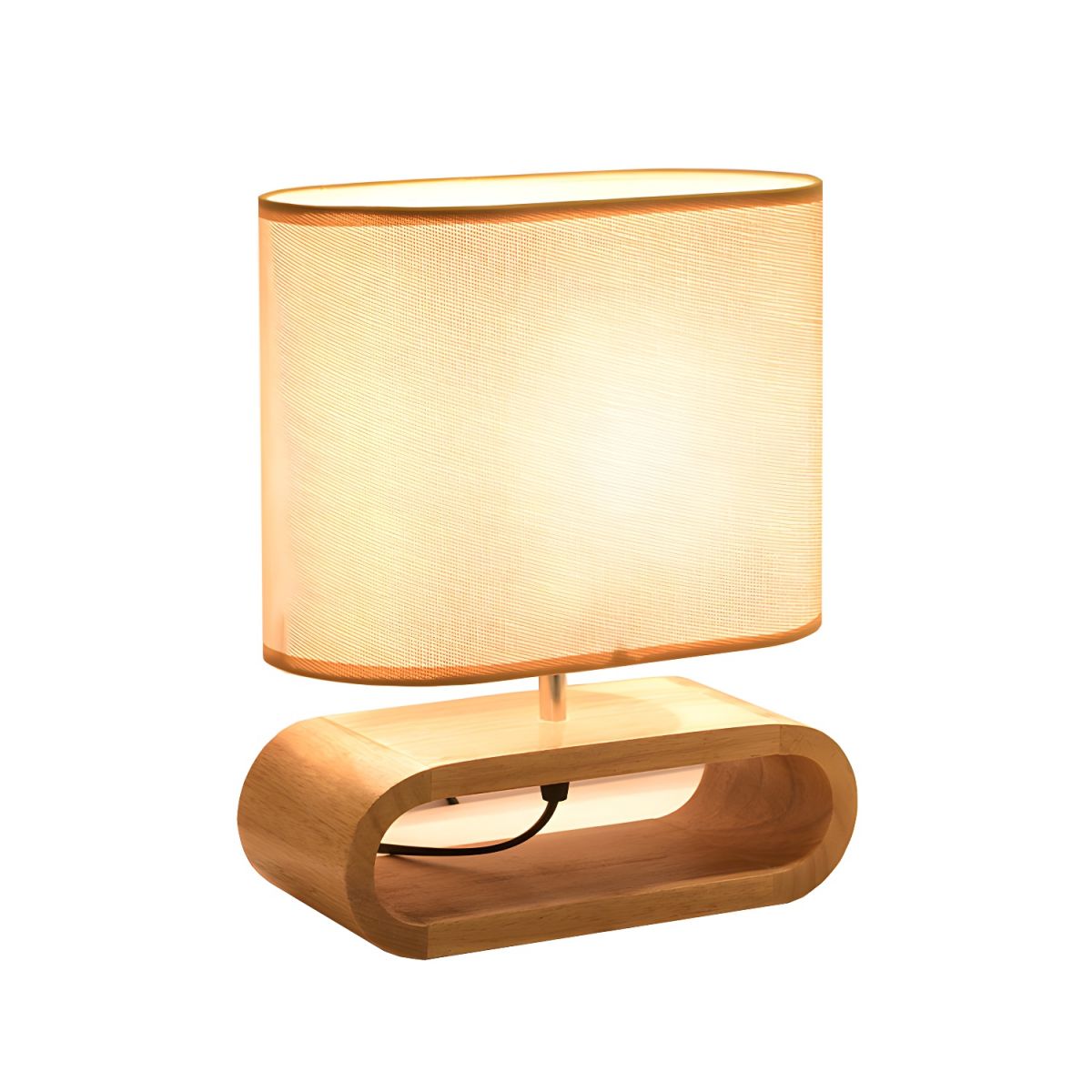 Nordic Table Lamp with Wood Base Fabric Shade | Jorveta