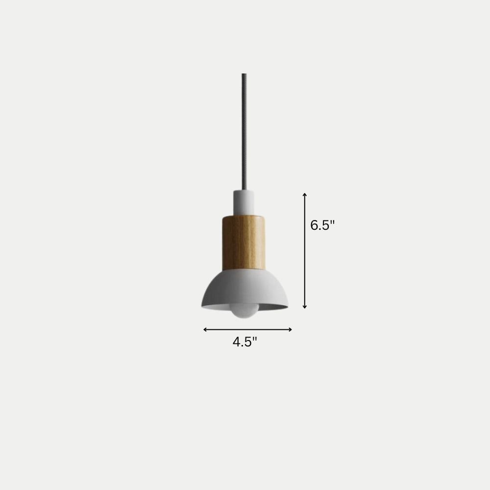 Nordic Wood Metal Pendant Light E27 Ceiling Fixture | Xorvian