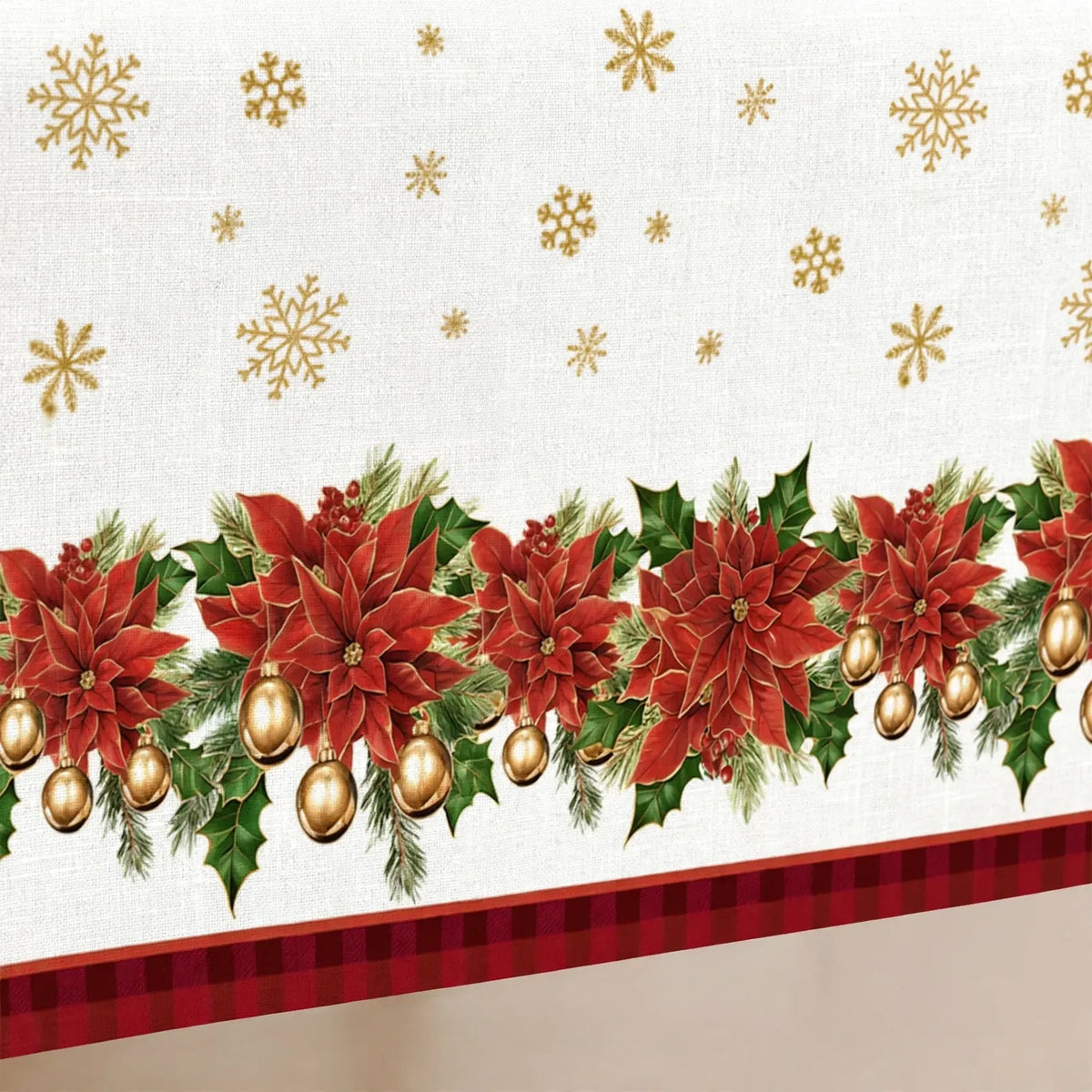 Oblong Holiday Print Dining Tablecloth