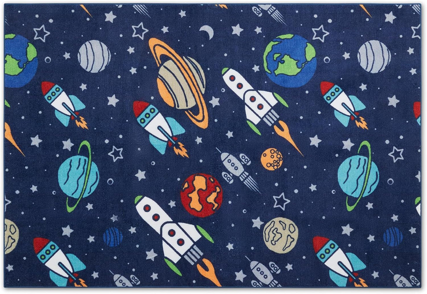 Polyester Space Print Play Mat for Kids Room Everyday Use | Taviora