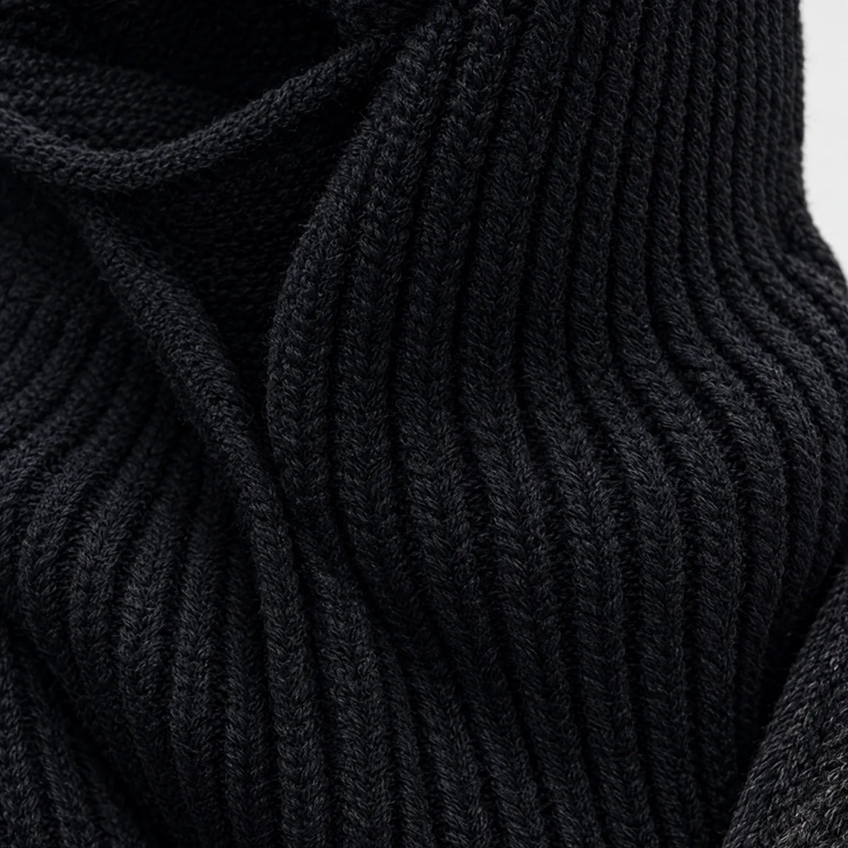 Ribbed Knit Hooded Balaclava Hat