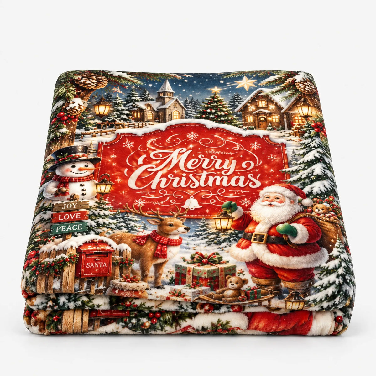 Seasonal Christmas Holiday Fleece Throw Blanket