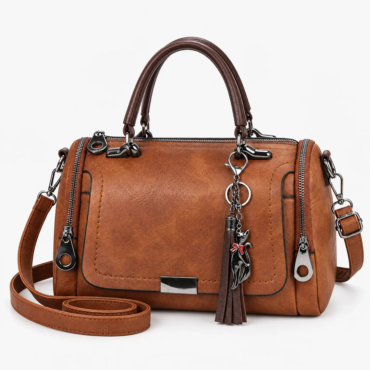 Structured Boston Crossbody Bag