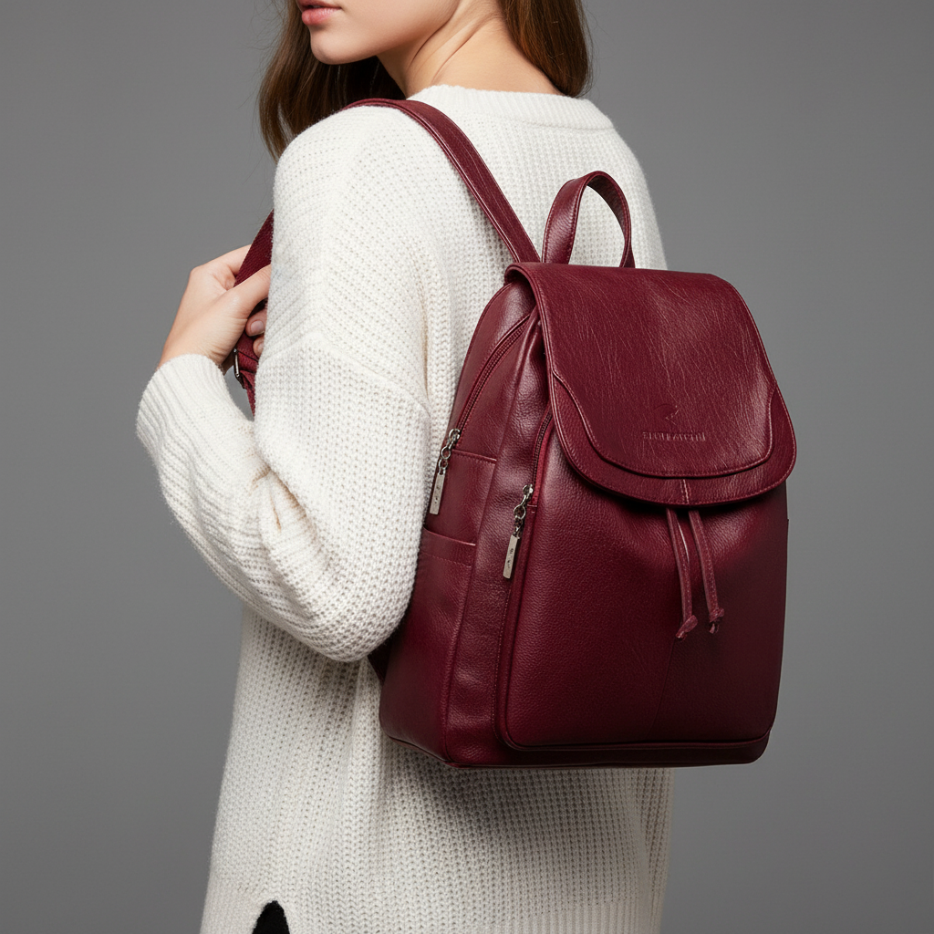 Vintage Leather Backpack | Stylish Travel Backpack for Women