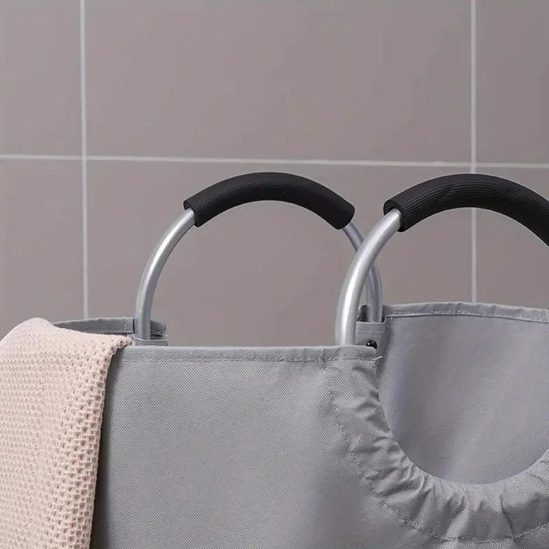 Tall Foldable Laundry Basket with Padded Carry Handle
