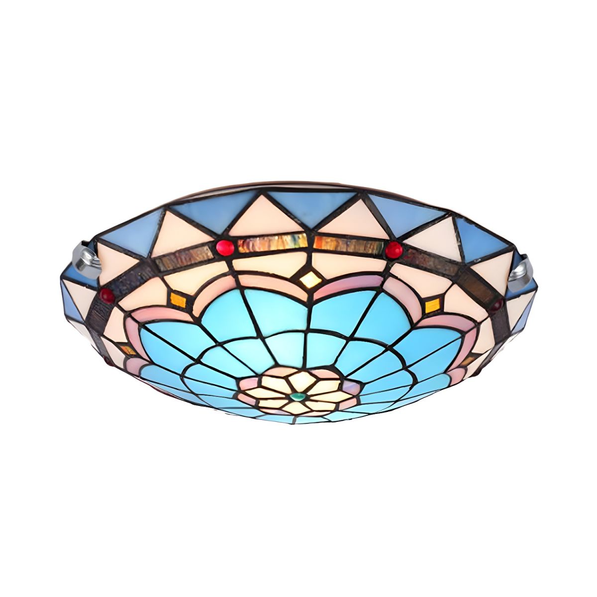 Tiffany Stained Glass Flush Mount Ceiling Light | Glasven