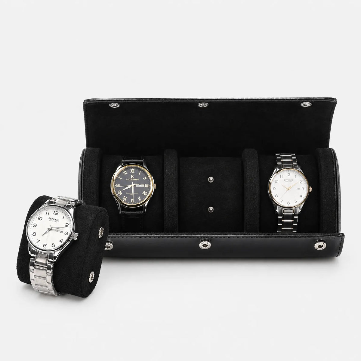 Travel Watch Roll with Soft Interior and Snap Button Closure