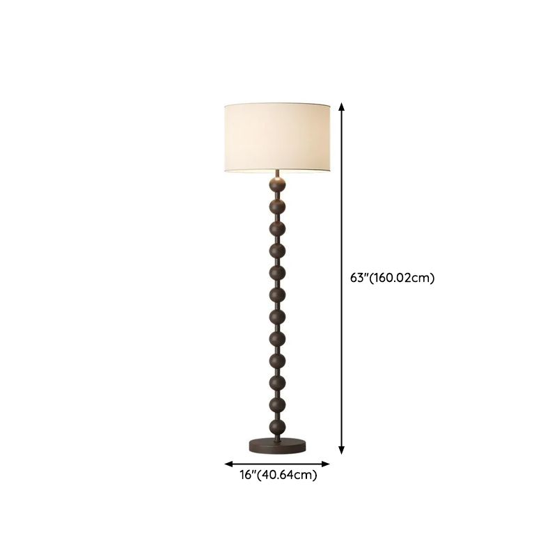 Walnut Metal Floor Lamp with Fabric Shade Modern Interior | Corvani