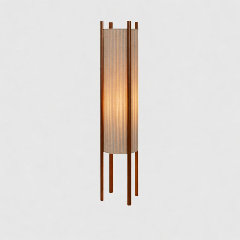 Wood Grid Floor Lamp with Fabric Shade Wabi Sabi | Takumiya