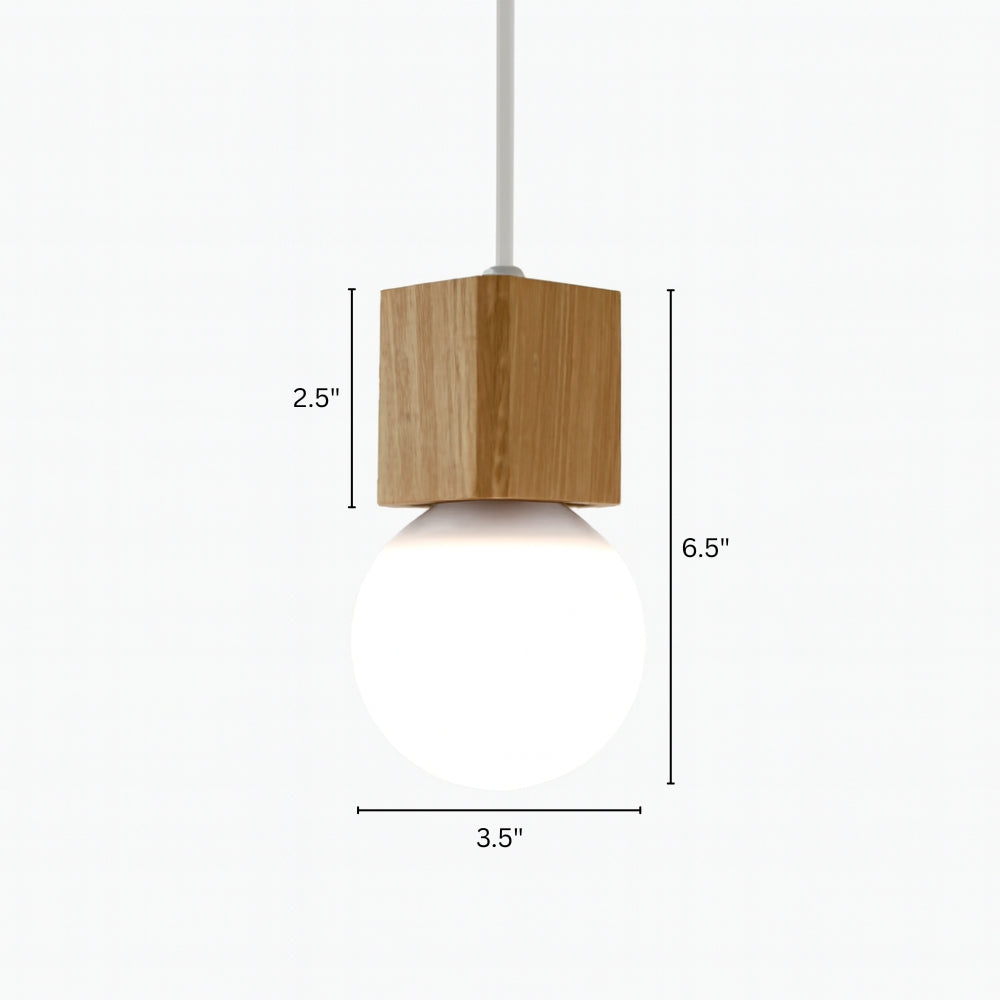 Wooden Cube Pendant Light Scandinavian Ceiling Fixture | Skovren
