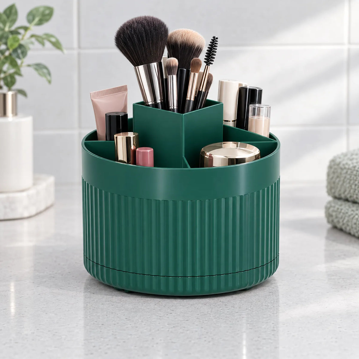 360 Rotating Makeup Organizer for Brushes and Cosmetics