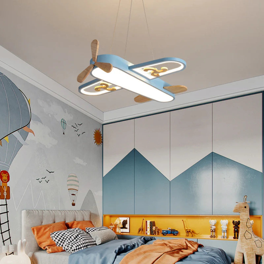 Acrylic Plane Pendant Light for Kids Bedroom LED Design | Zenvora
