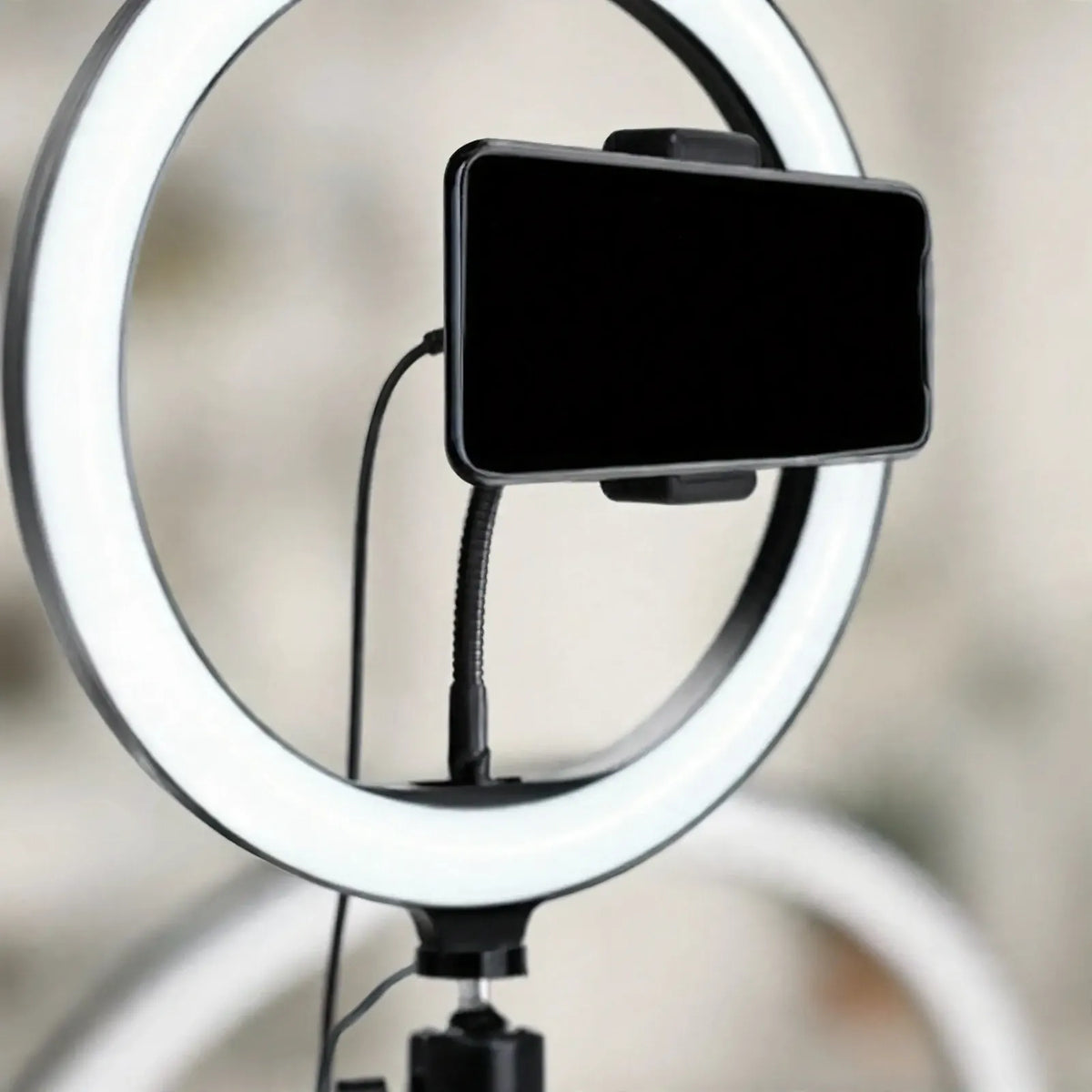Adjustable Tripod Stand Ring Light Setup