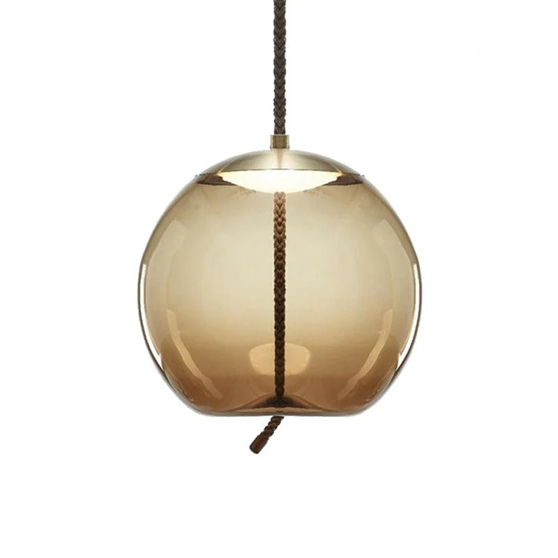 Amber Glass Pendant Light Contemporary Dining Room | Zyntora