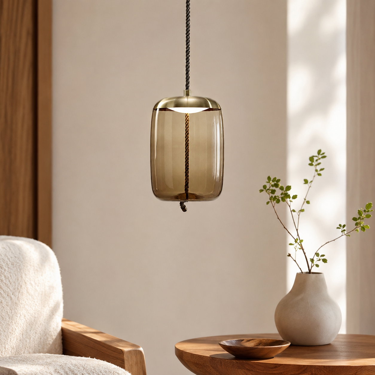 Amber Glass Pendant Light Contemporary Dining Room | Zyntora