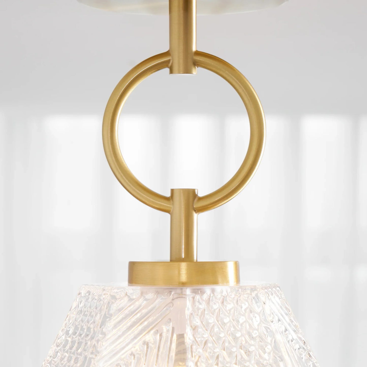 Art Deco Brass Glass Ceiling Light Fixture | Olvino