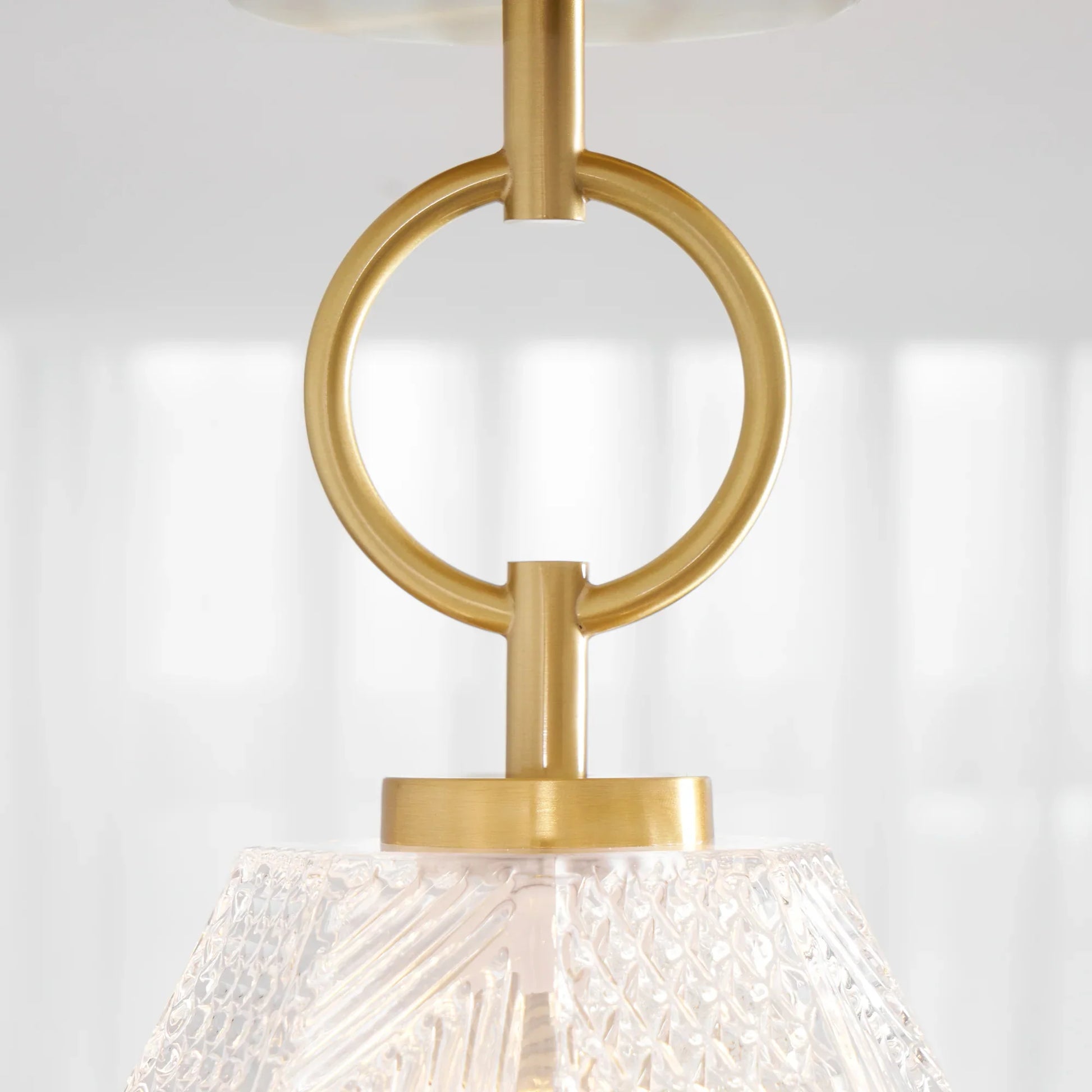 Art Deco Brass Glass Ceiling Light Fixture | Olvino
