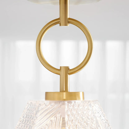 Art Deco Brass Glass Ceiling Light Fixture | Olvino