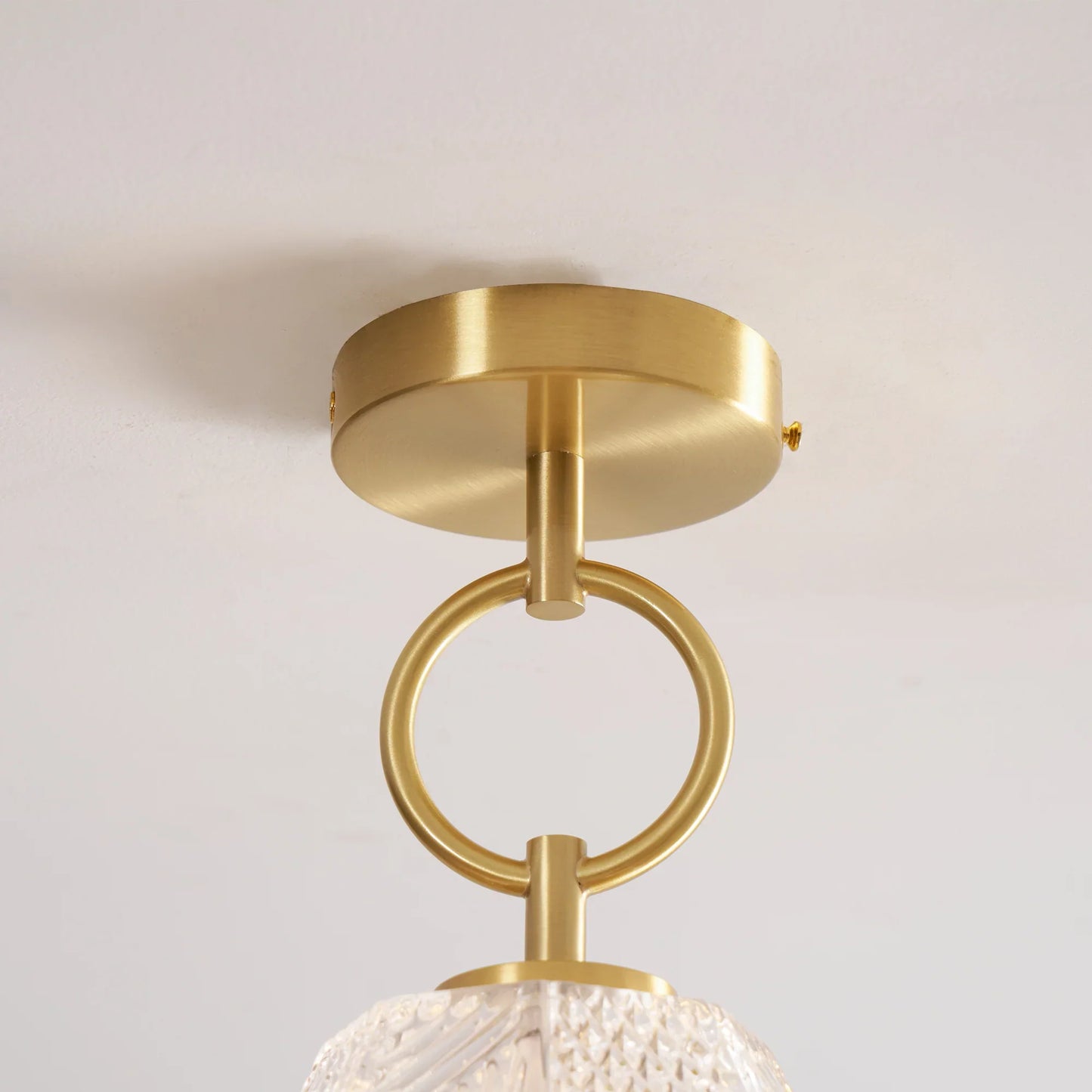 Art Deco Brass Glass Ceiling Light Fixture | Olvino