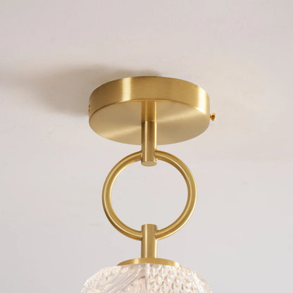 Art Deco Brass Glass Ceiling Light Fixture | Olvino