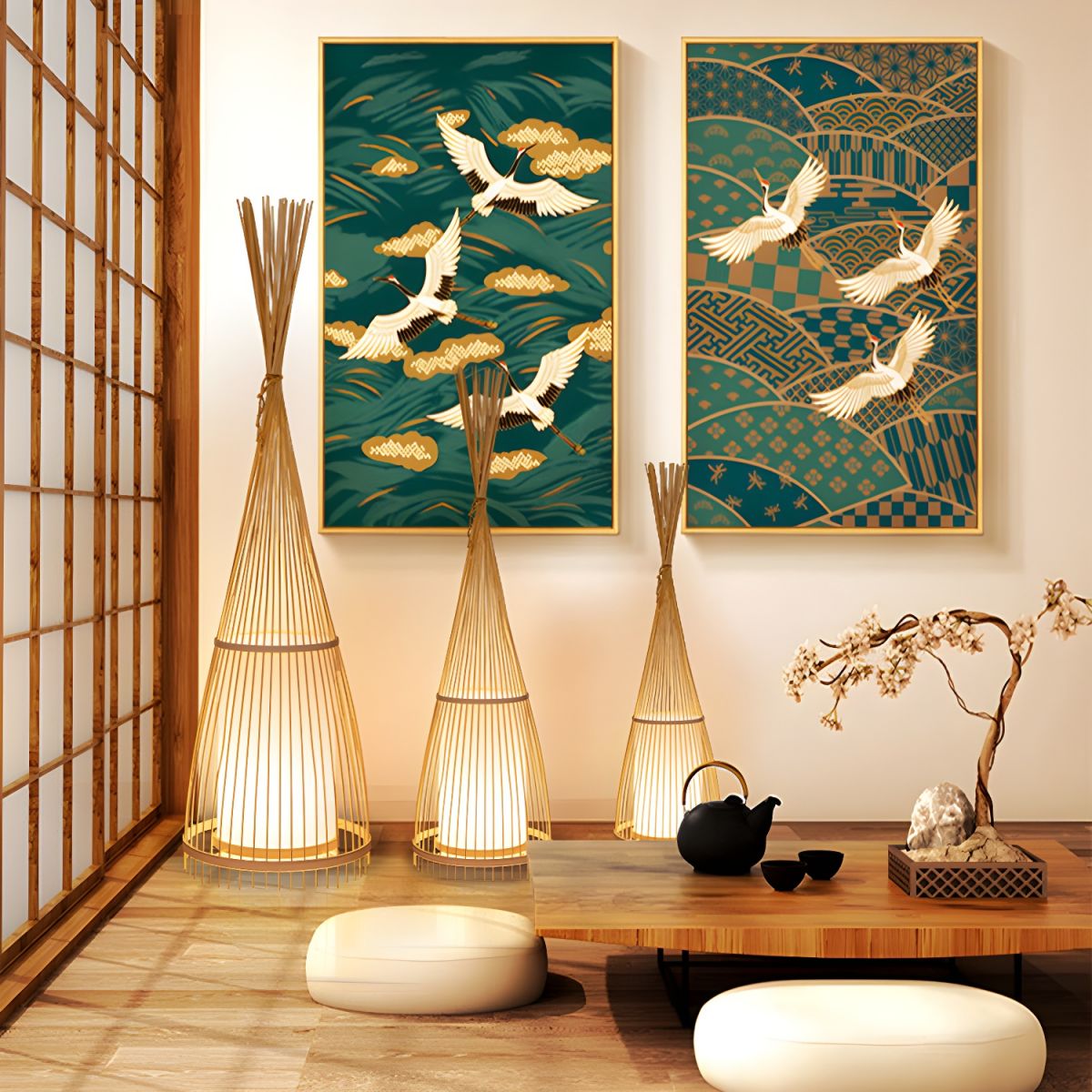Bamboo Shade Floor Lamp for Soft Ambient Lighting | Norvelle