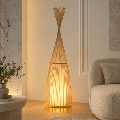 Bamboo Shade Floor Lamp for Soft Ambient Lighting | Norvelle